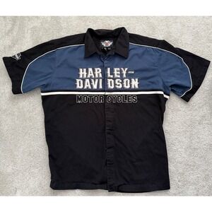 Vintage Harley-Davidson Mens 2XL Short Sleeve Button Up Mechanic Shirt